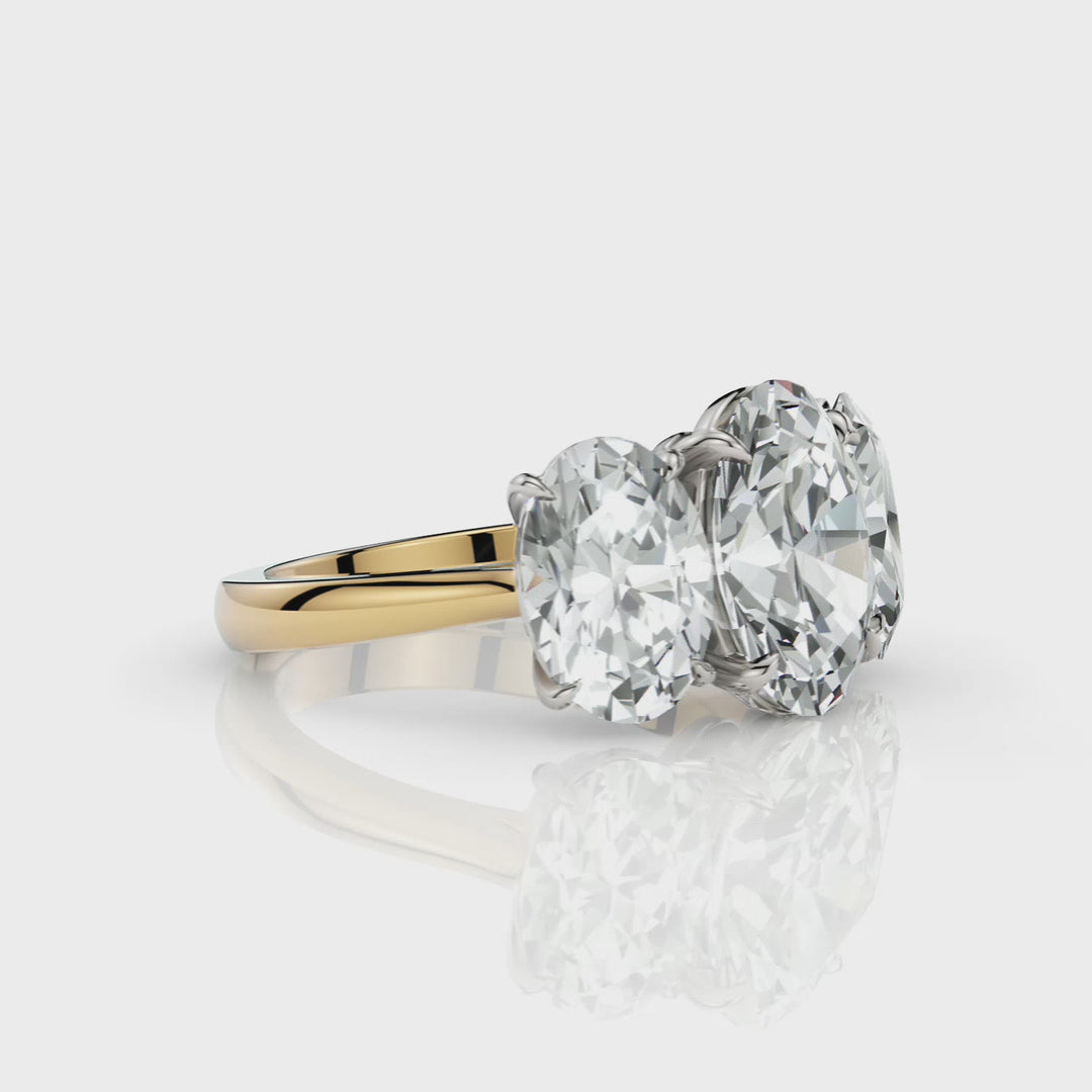 Brooke 5.3ct 3 stone oval lab-created diamonds engagement ring