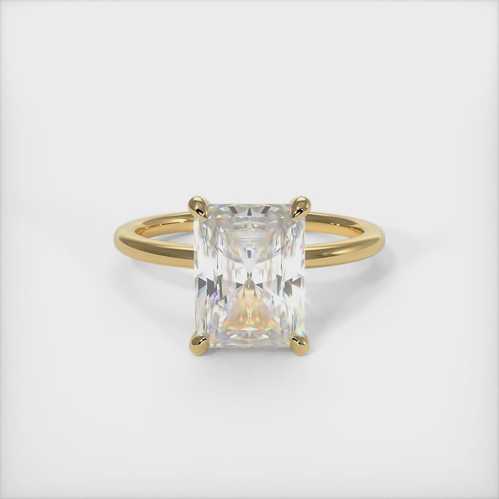 Eden Radiant/Emerald Lab Created Diamond Engagement Ring