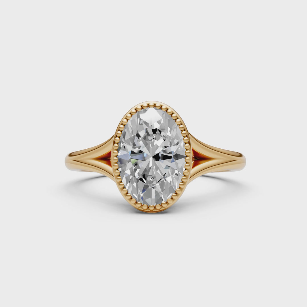 Liana Oval Lab Created Diamond Bezel Engagement Ring