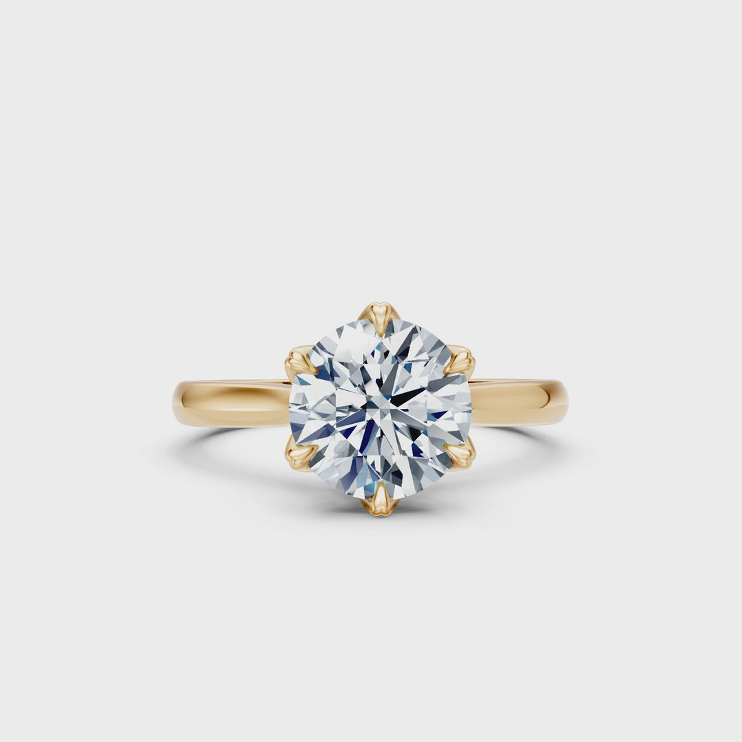 Marina Round Moissanite Collar Engagement Ring