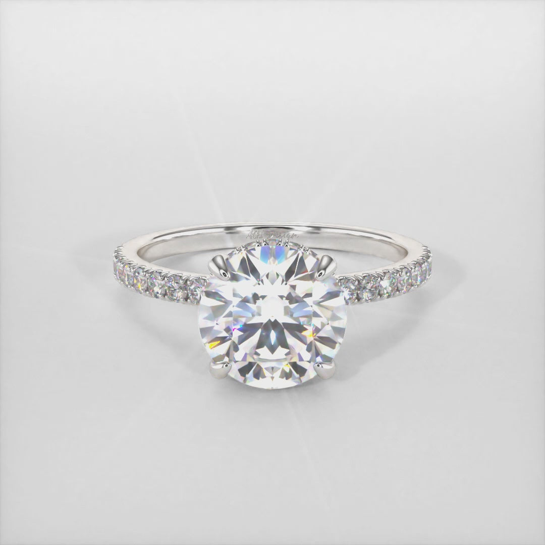 Angel Round Lab Created Diamond Engagement Ring
