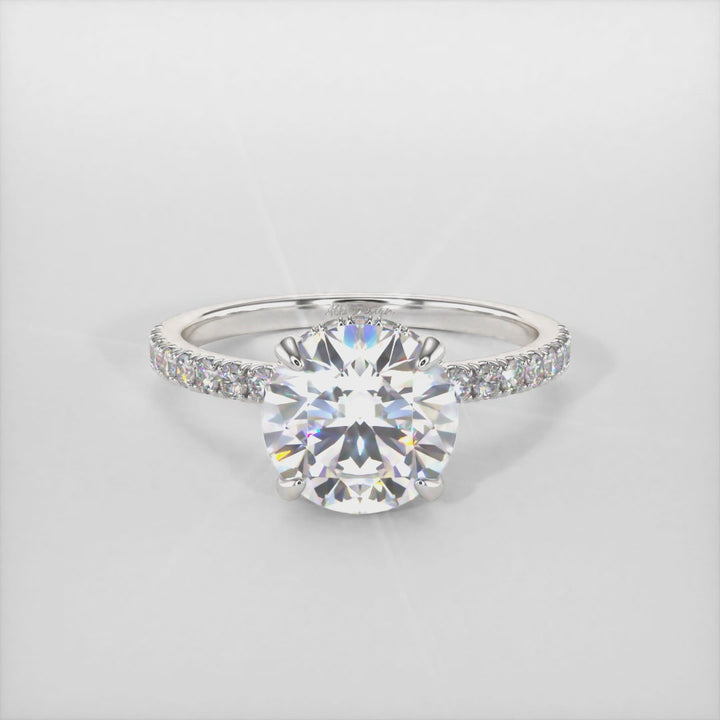 Angel Round Lab Created Diamond Engagement Ring