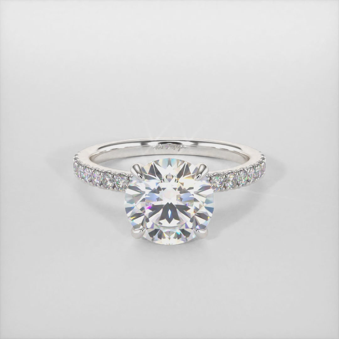 Catarina Round Lab Created Diamond Engagement Ring