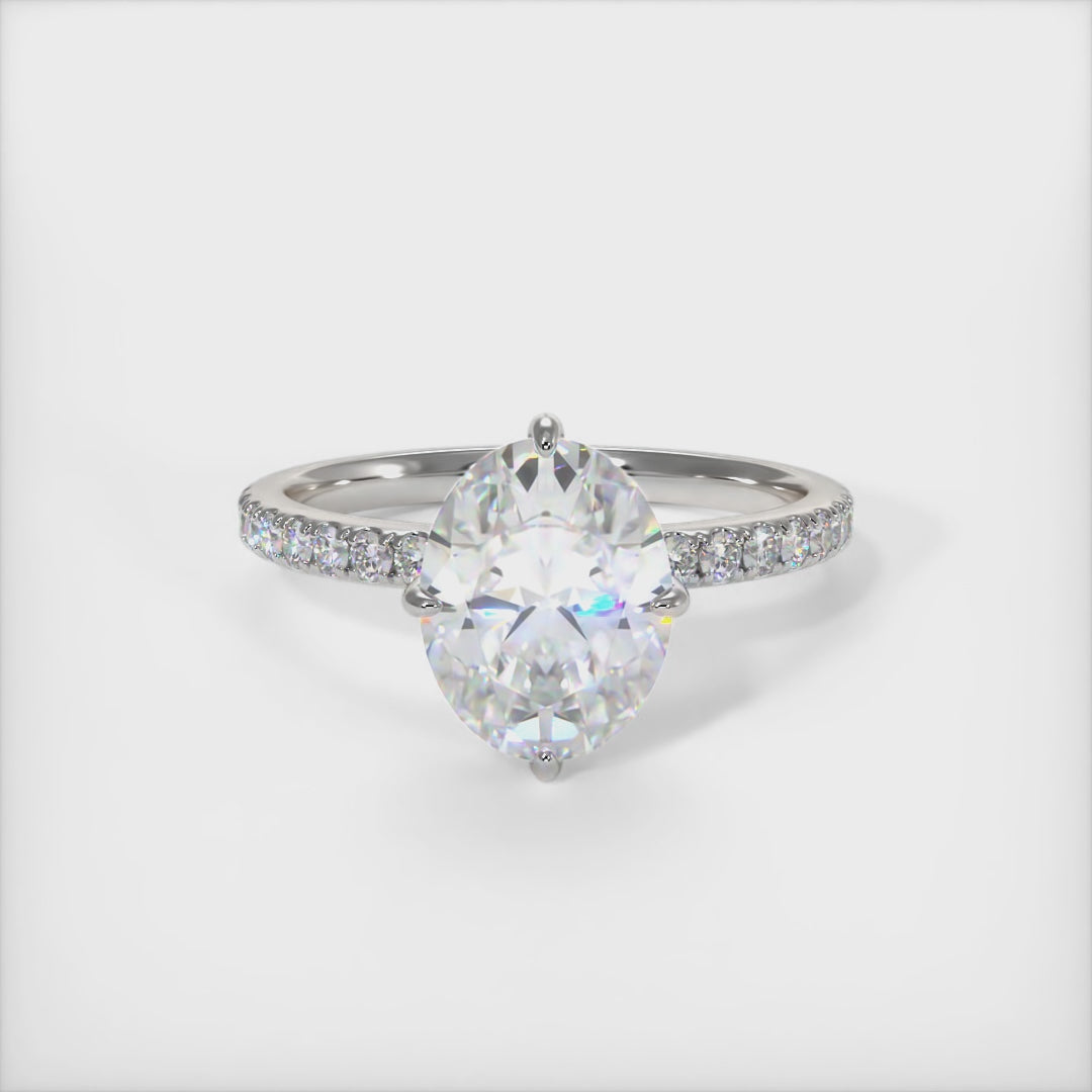 Bague de fiançailles en diamant ovale Patricia créée en laboratoire