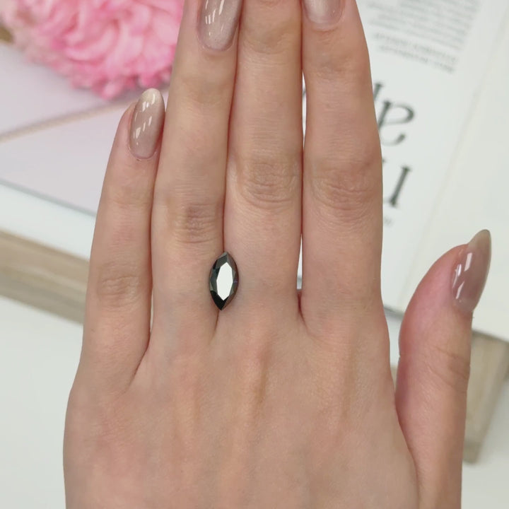 6.5x13mm ( DEW 2.4ct) marquise black moissanite