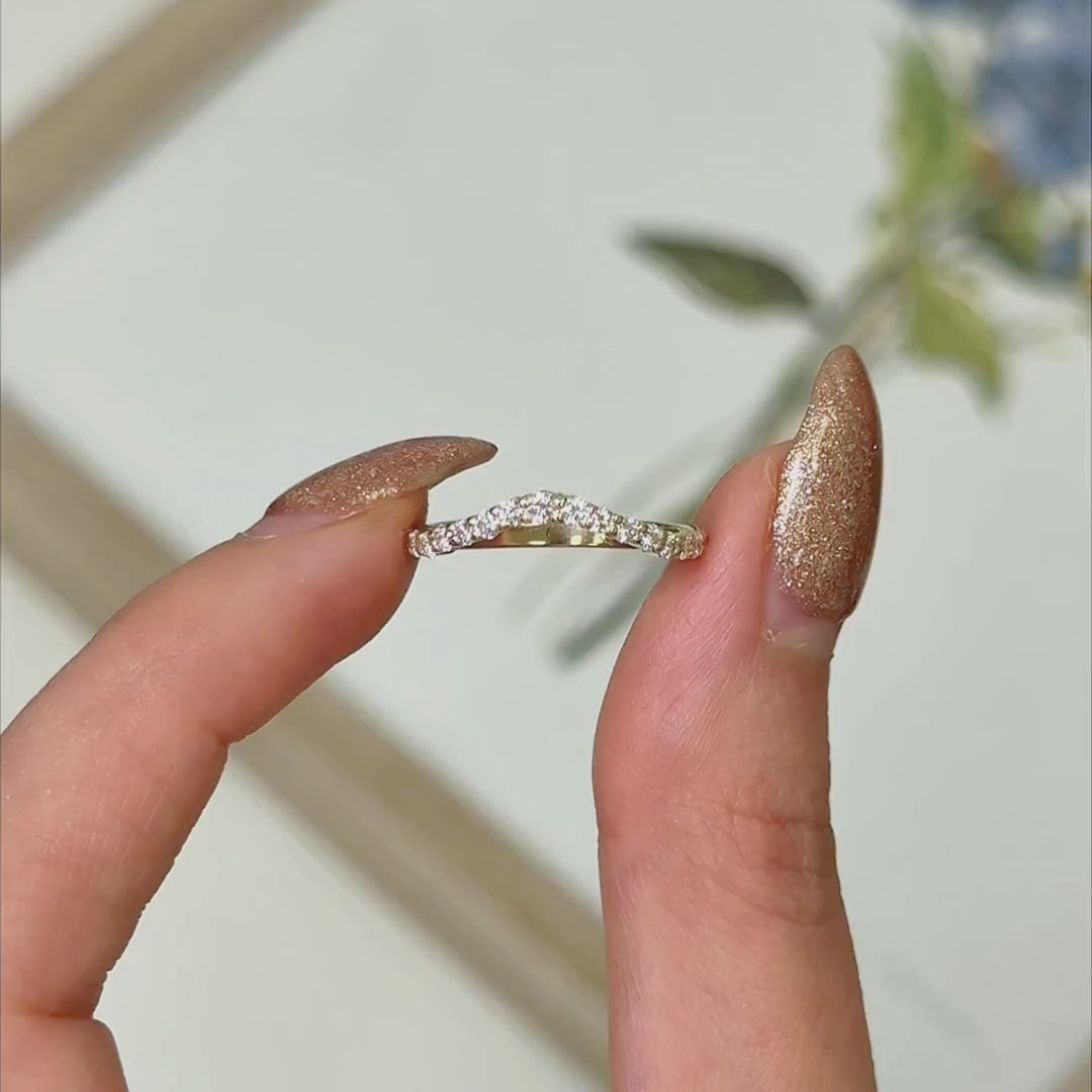 Alliance semi-éternité en diamants synthétiques ronds de 1,57 ct