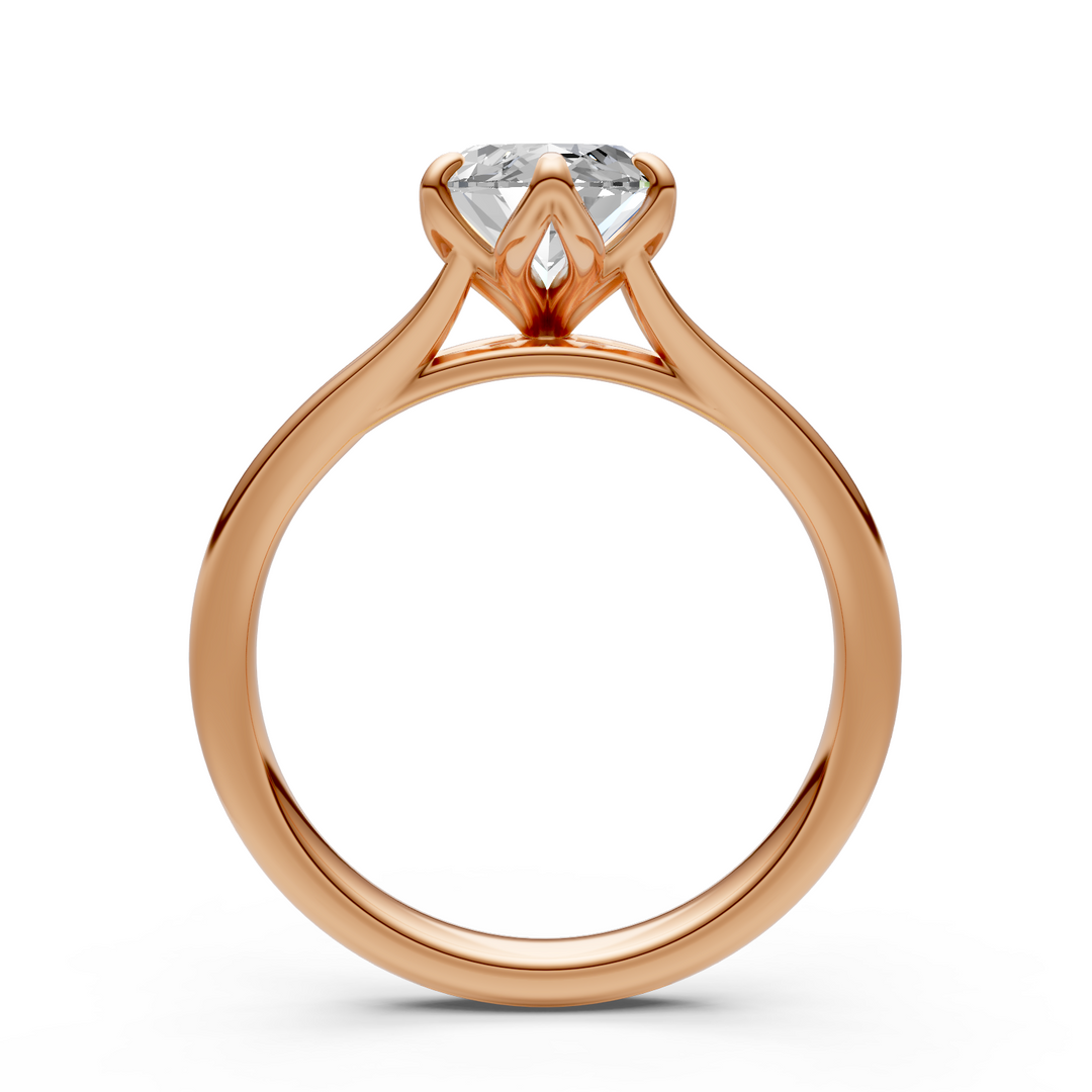 Bague de fiançailles Ray allongée taille coussin avec diamants créés en laboratoire