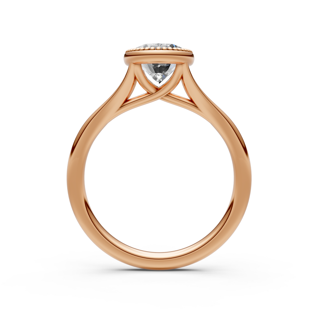Liana Oval Lab Created Diamond Bezel Engagement Ring