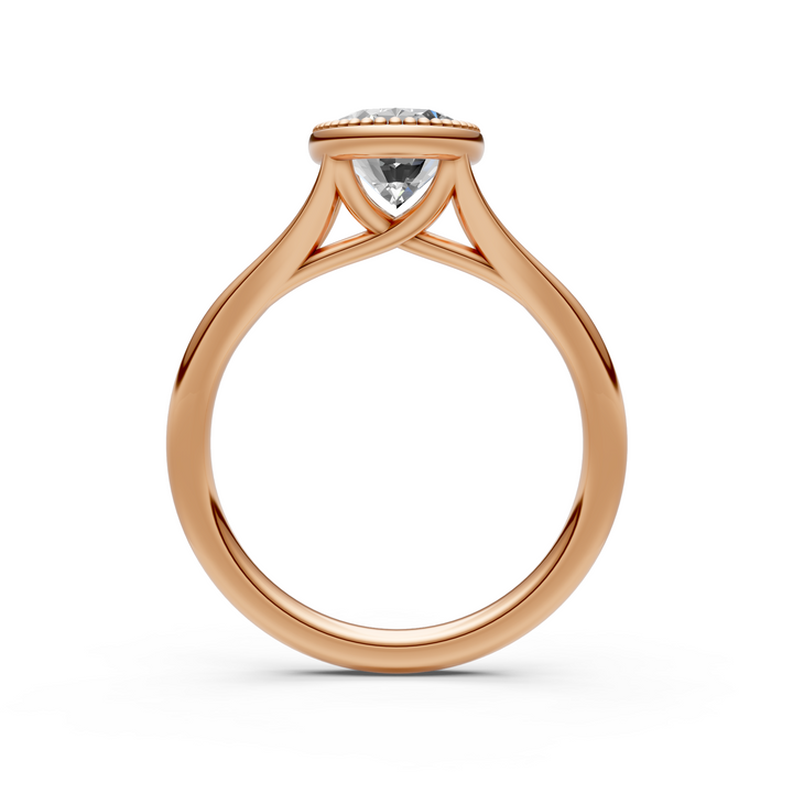 Liana Oval Lab Created Diamond Bezel Engagement Ring