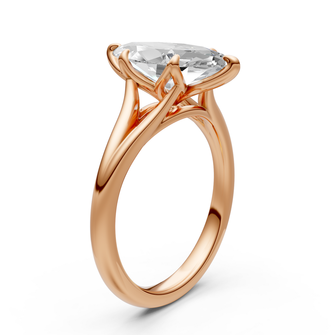 Bague de fiançailles Ray allongée taille coussin avec diamants créés en laboratoire