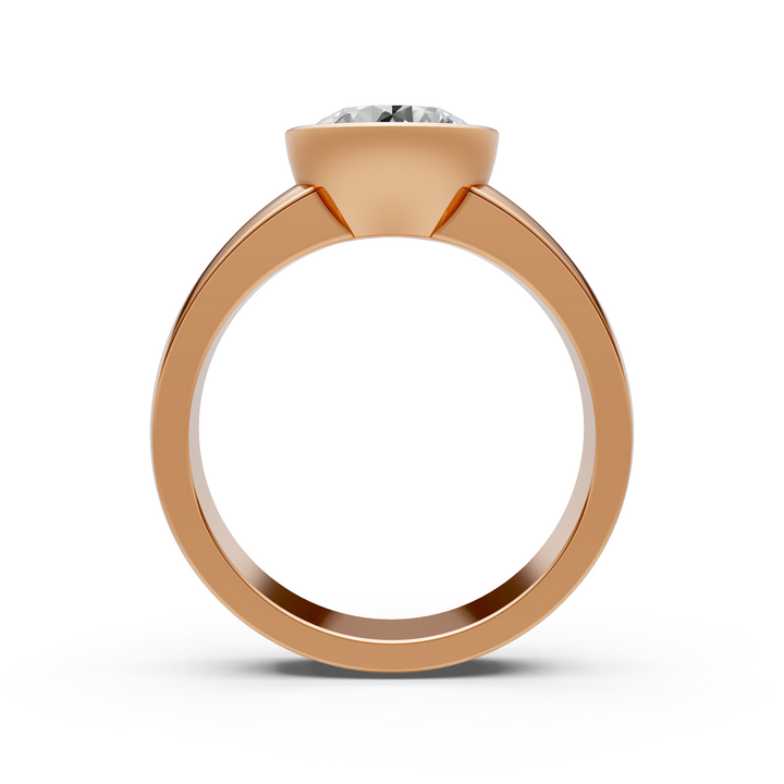 Susan Round Lab created diamond Bezel Engagement Ring