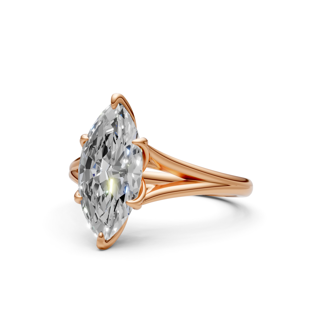 Bague de fiançailles Ray allongée taille coussin avec diamants créés en laboratoire
