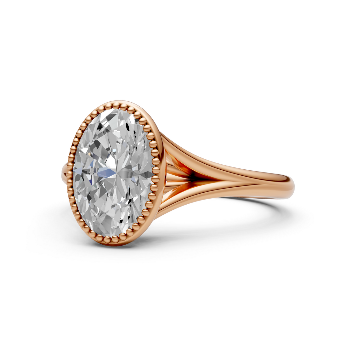 Liana Oval Lab Created Diamond Bezel Engagement Ring