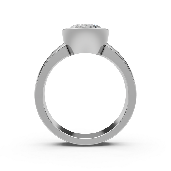 Susan Oval Lab created diamond Bezel Engagement Ring