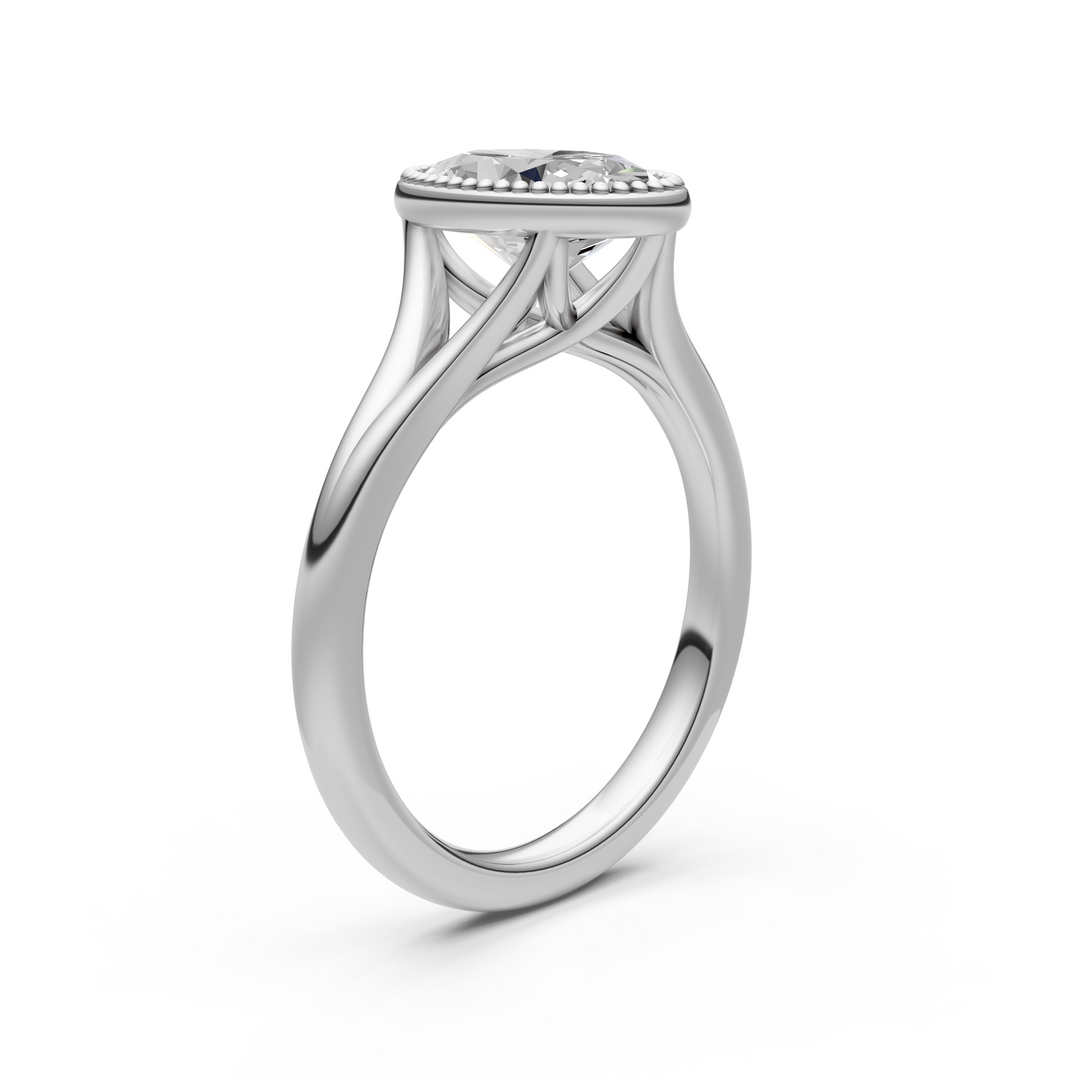 Liana Oval Lab Created Diamond Bezel Engagement Ring
