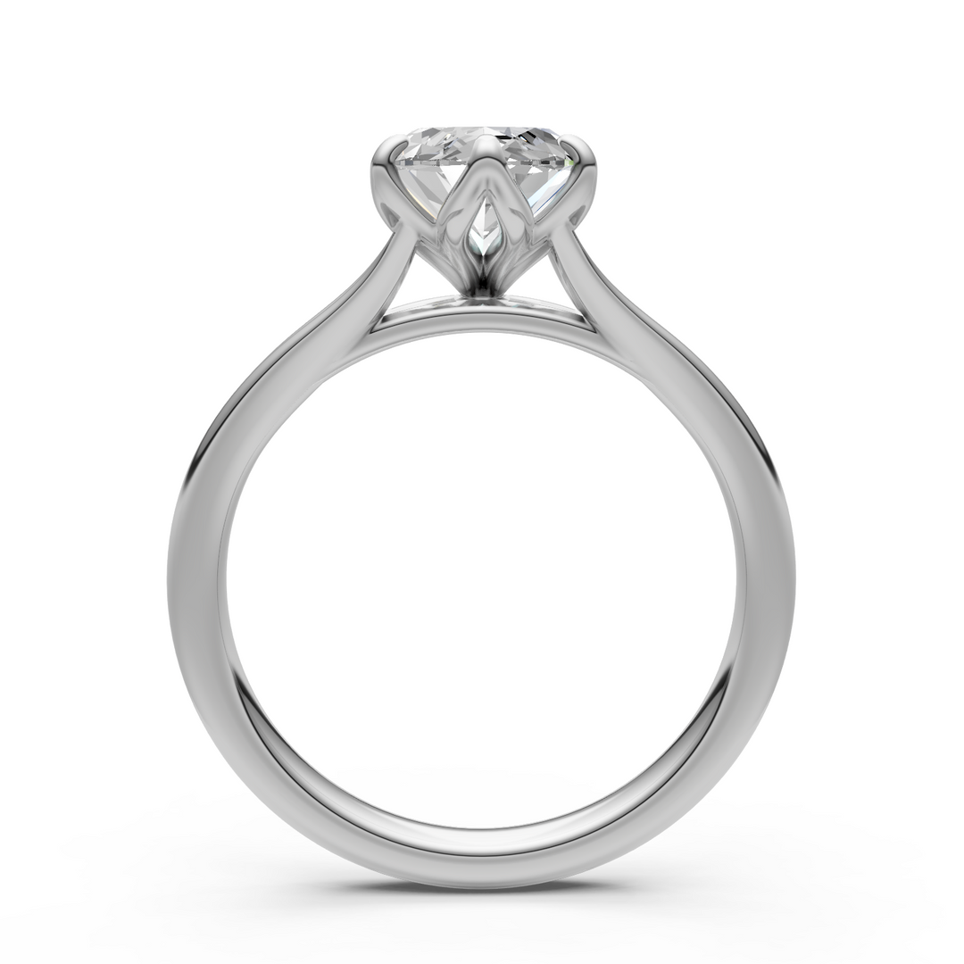 Bague de fiançailles Ray allongée taille coussin avec diamants créés en laboratoire