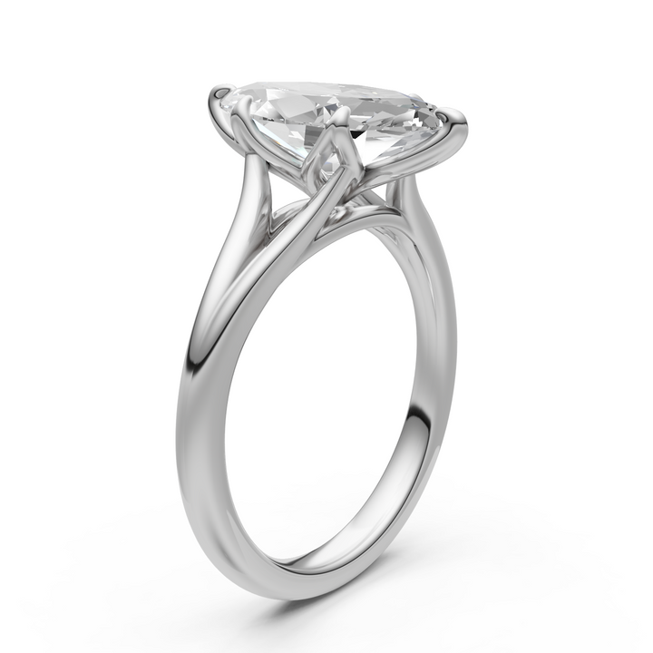 Bague de fiançailles Ray allongée taille coussin avec diamants créés en laboratoire