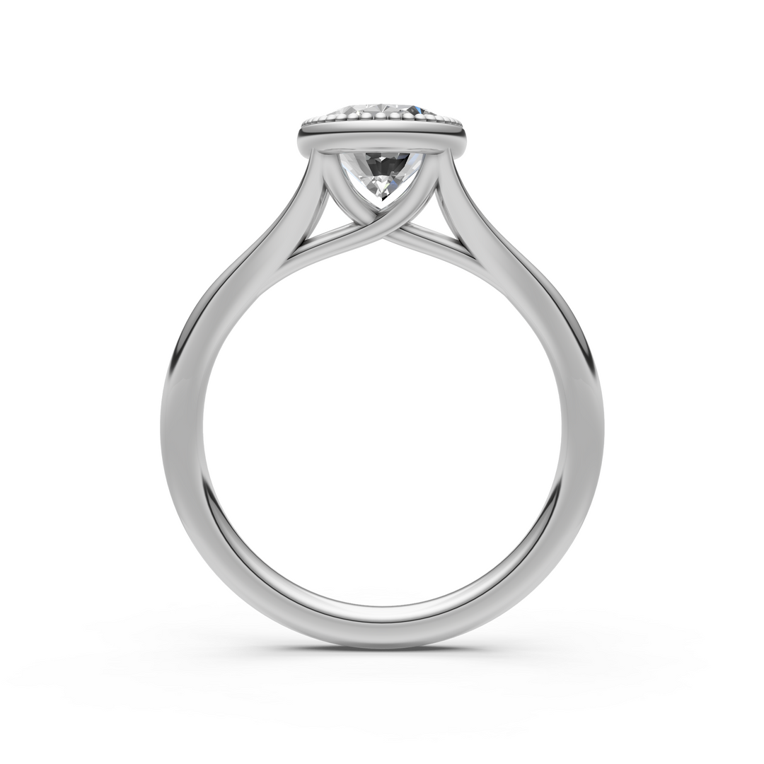 Liana Oval Lab Created Diamond Bezel Engagement Ring
