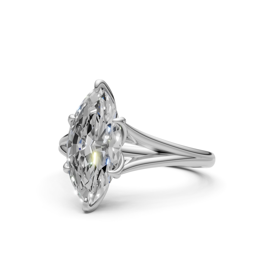 Bague de fiançailles Ray allongée taille coussin avec diamants créés en laboratoire