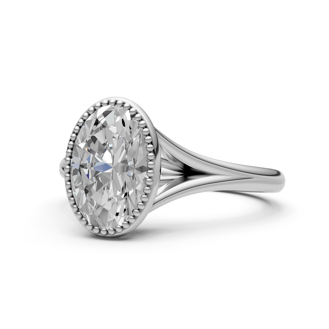 Liana Oval Lab Created Diamond Bezel Engagement Ring