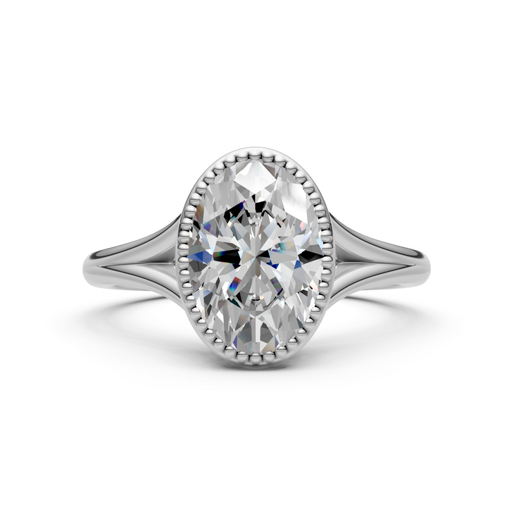 Liana Oval Lab Created Diamond Bezel Engagement Ring