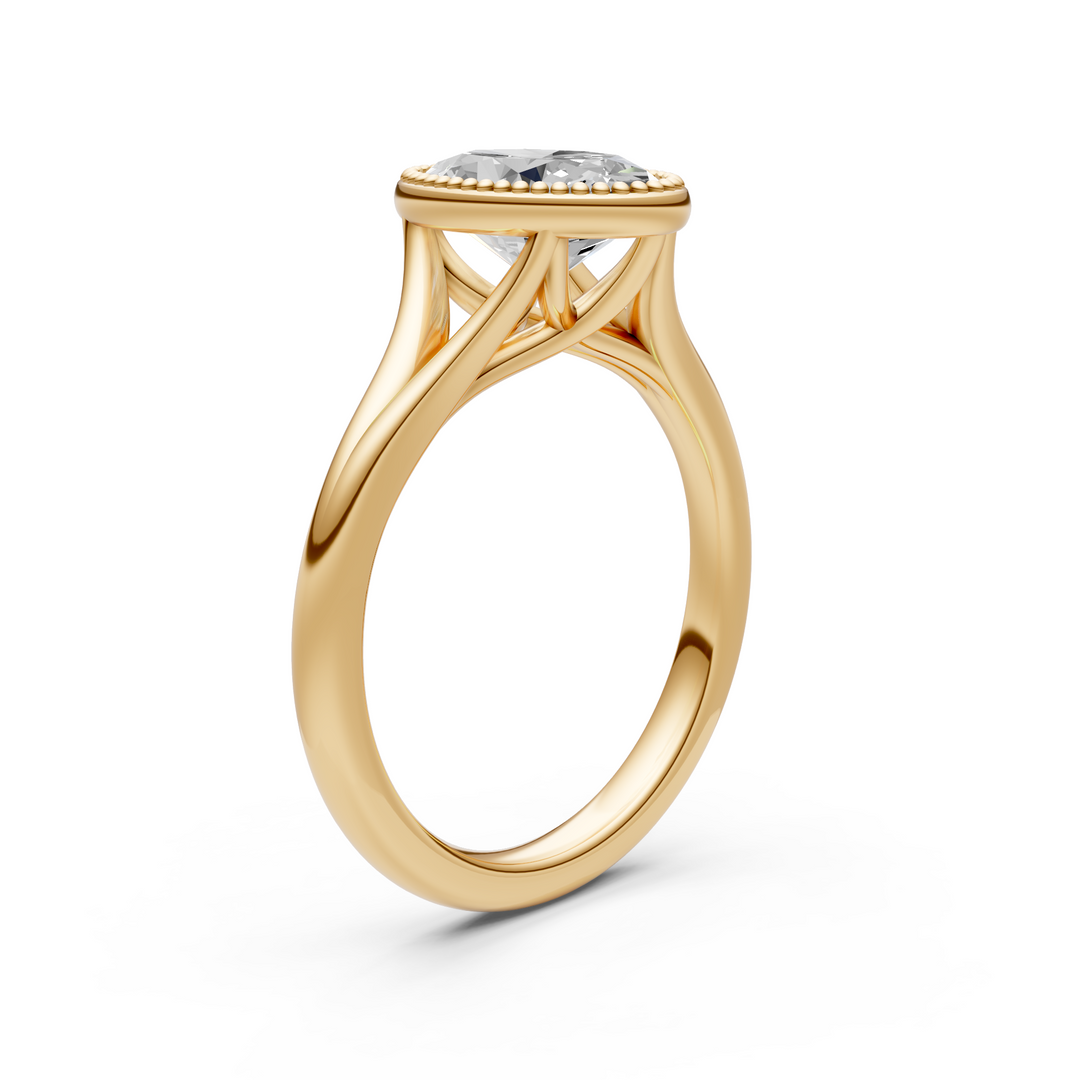 Liana Oval Lab Created Diamond Bezel Engagement Ring