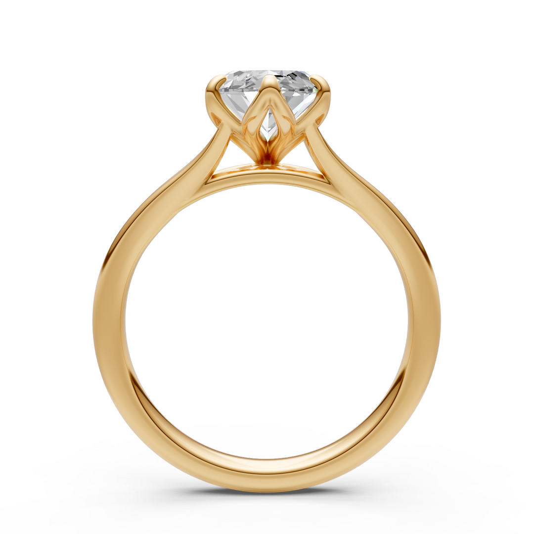 Bague de fiançailles Ray allongée taille coussin avec diamants créés en laboratoire