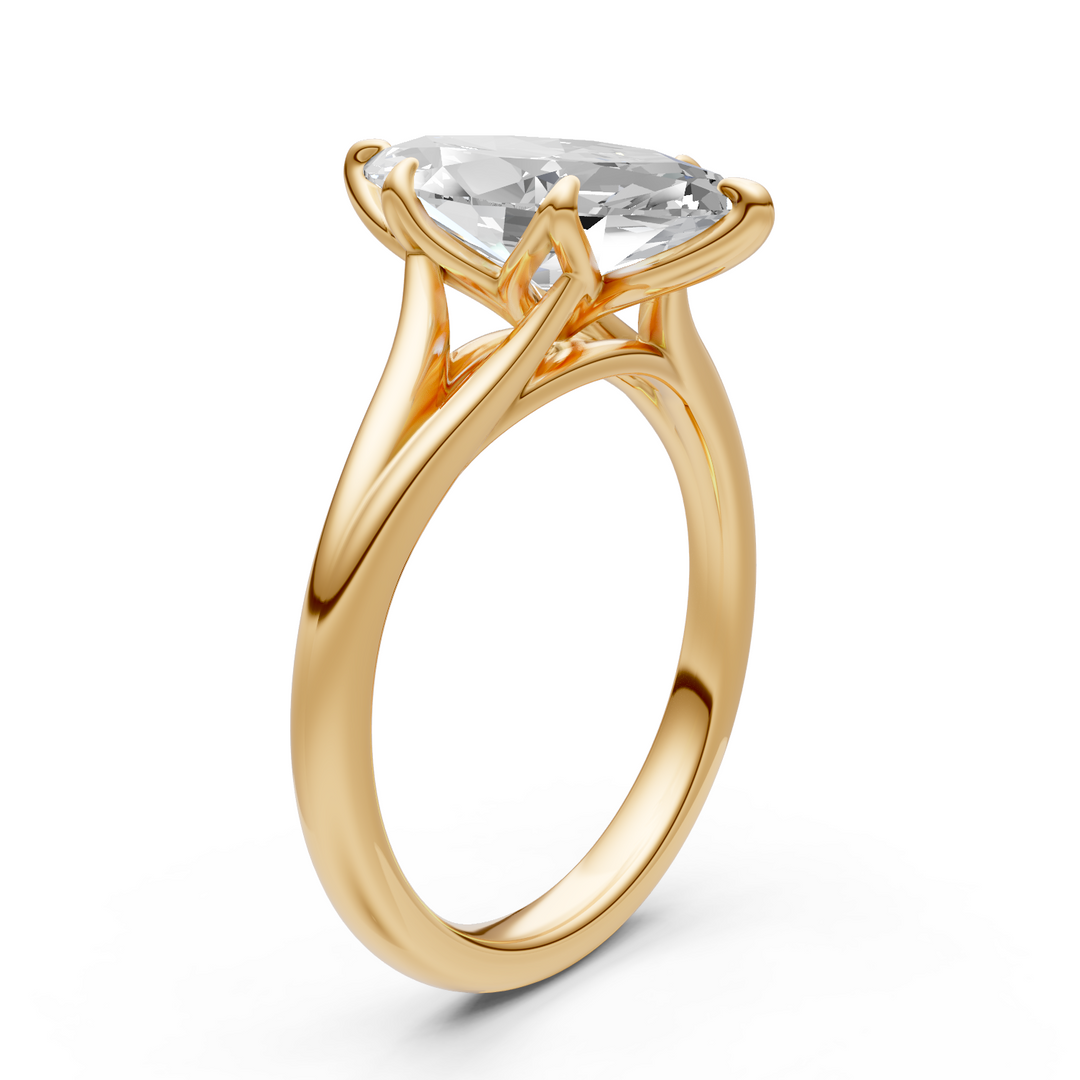 Bague de fiançailles Ray allongée taille coussin avec diamants créés en laboratoire