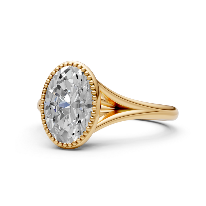 Liana Oval Lab Created Diamond Bezel Engagement Ring