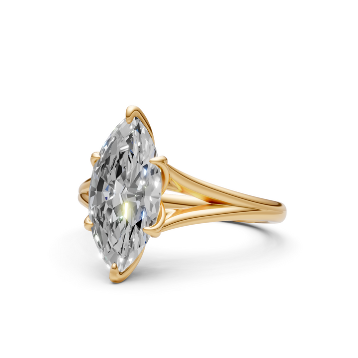 Bague de fiançailles Ray allongée taille coussin avec diamants créés en laboratoire