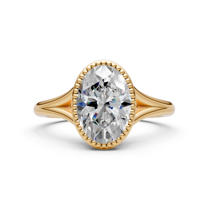 Liana Oval Lab Created Diamond Bezel Engagement Ring