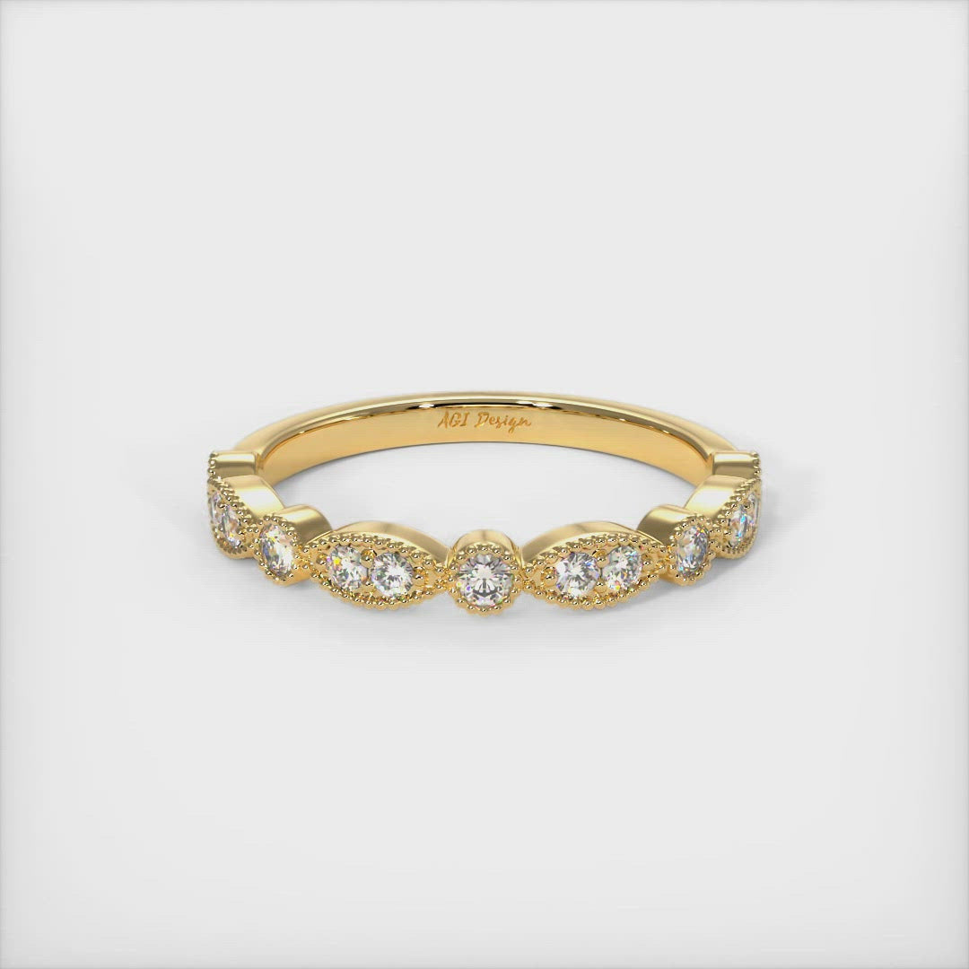 Lena Semi-Eternity Wedding Band
