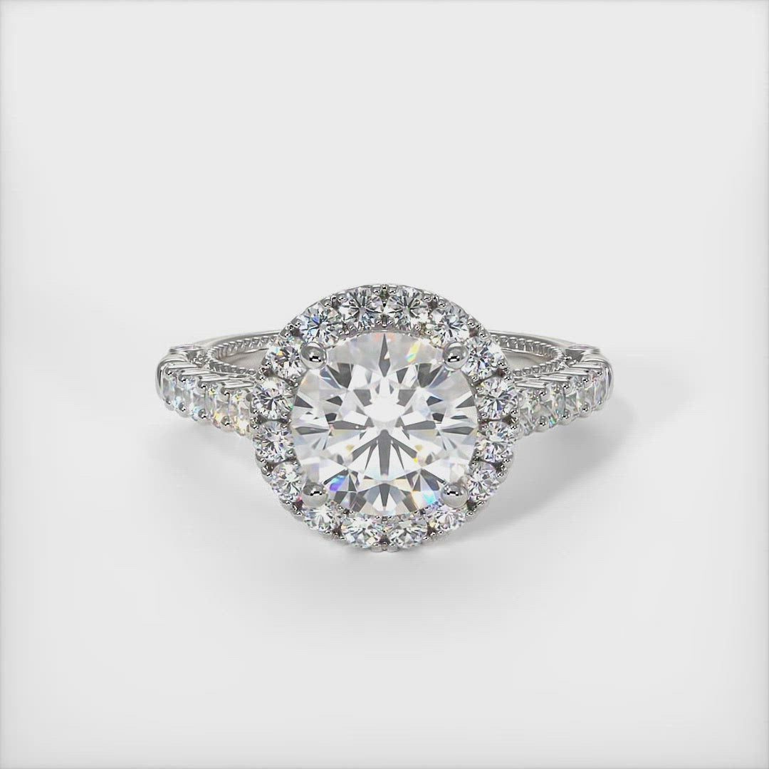 Sandy Round Moissanite Engagement Ring