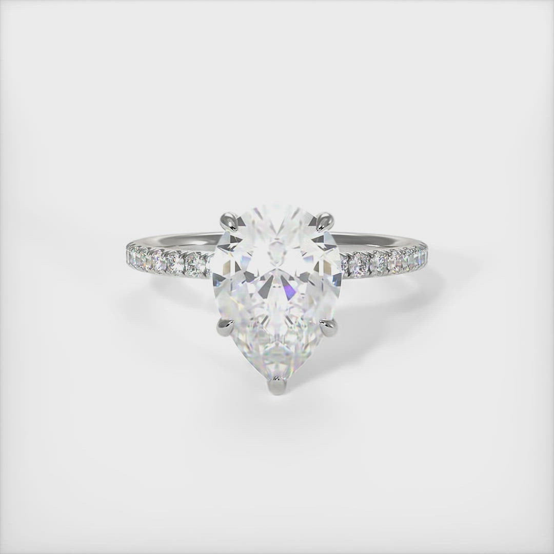 Valeria Pear Shape Moissanite Engagement Ring
