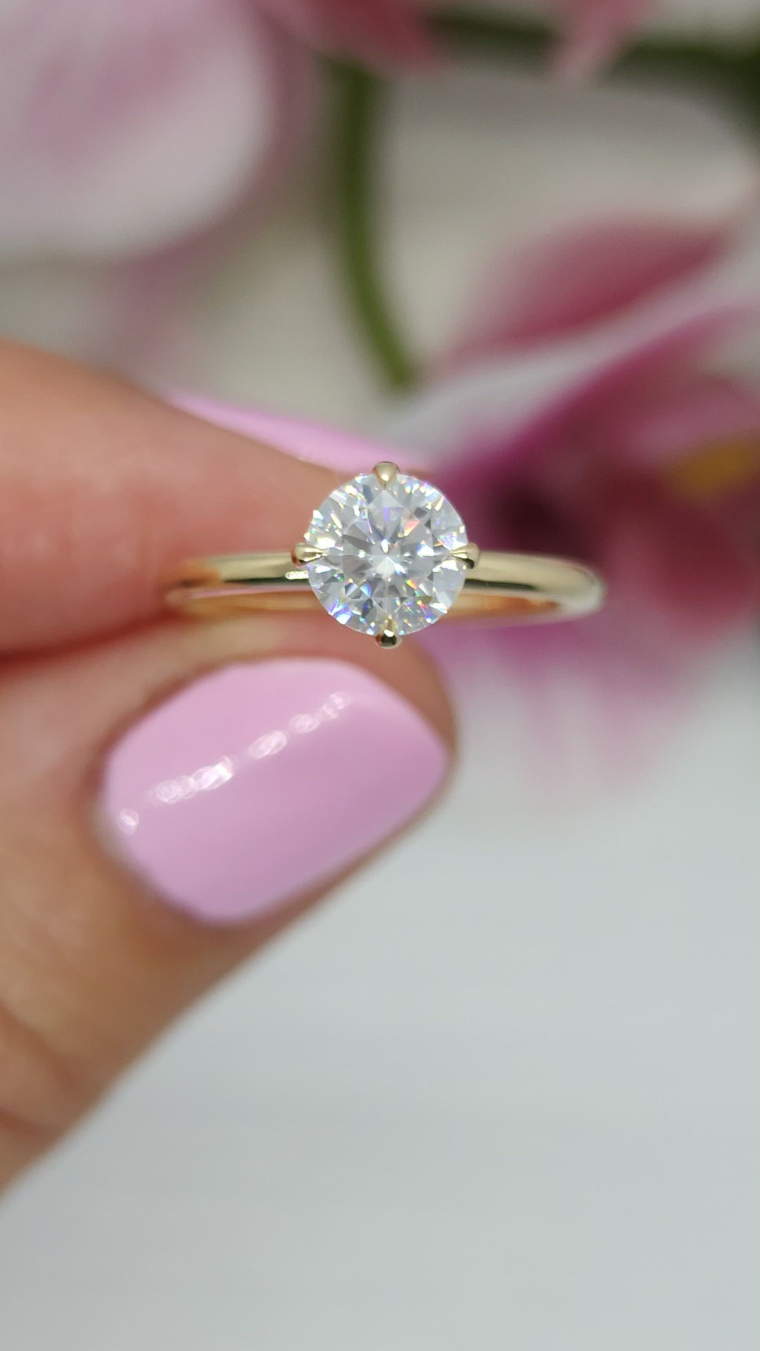 Lisa Round Moissanite Engagement Ring