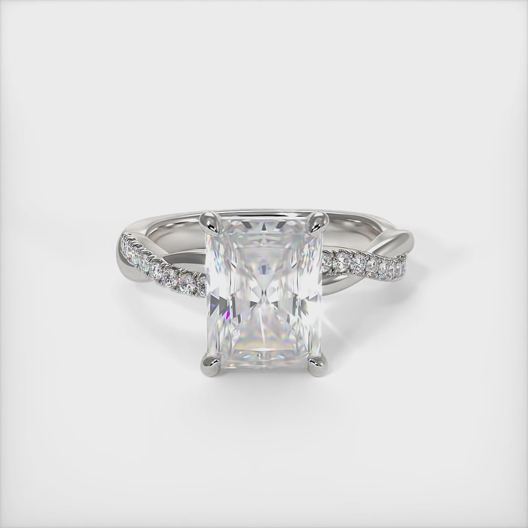 Claudia Radiant/Emerald Moissanite  Engagement Ring
