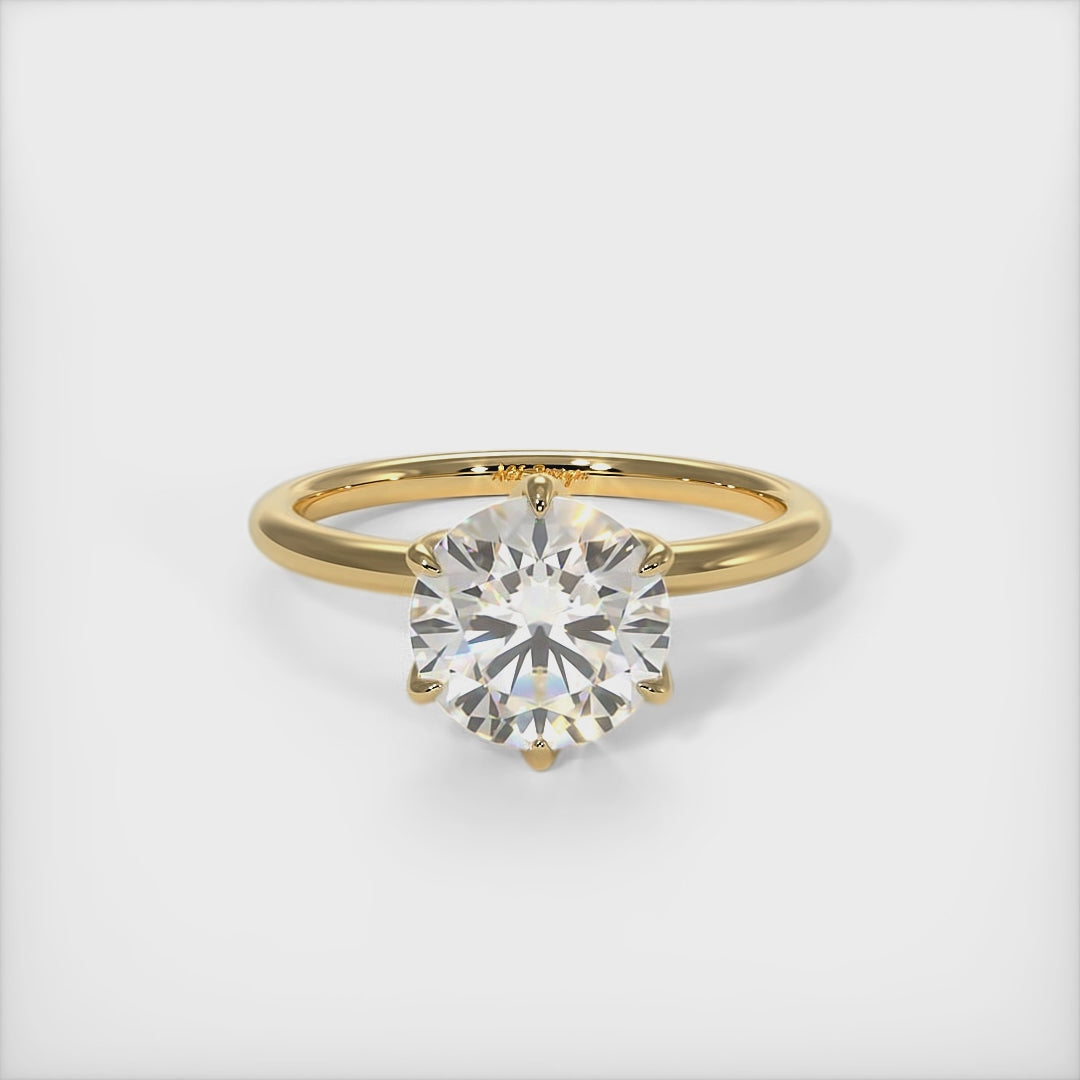Ryan Round Moissanite Collar Engagement Ring