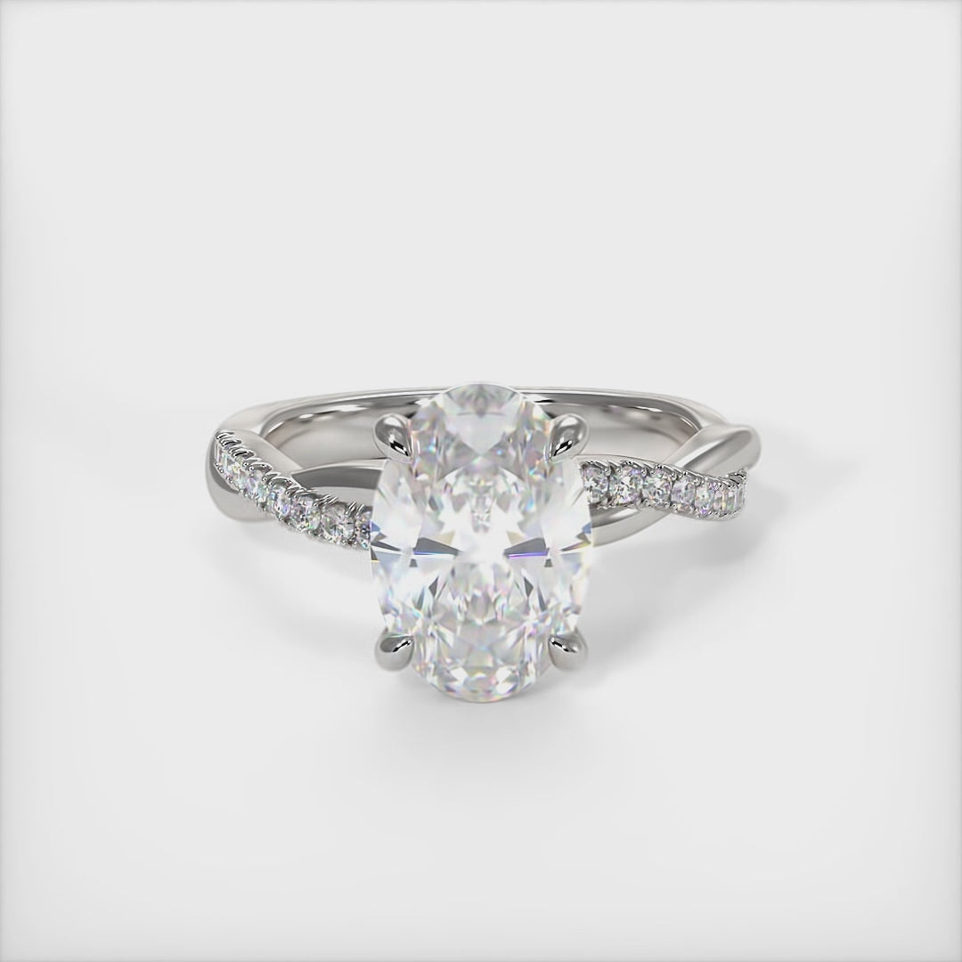 Claudia Oval Moissanite  Engagement Ring