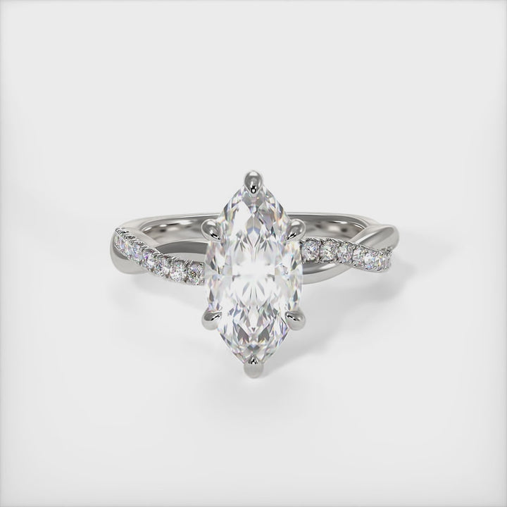 Claudia Marquise Moissanite Twisted Engagement Ring