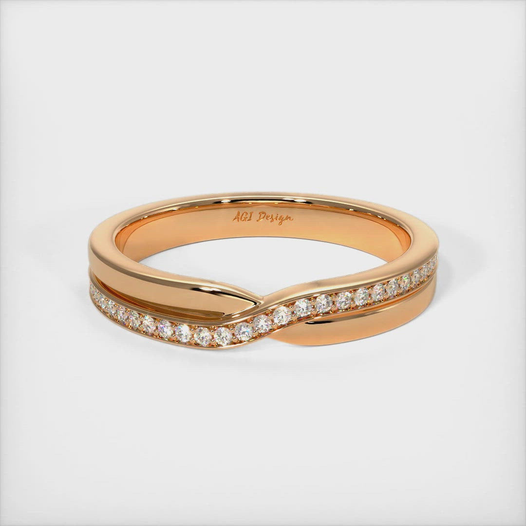 Sharon Twisted Diamond Wedding Band