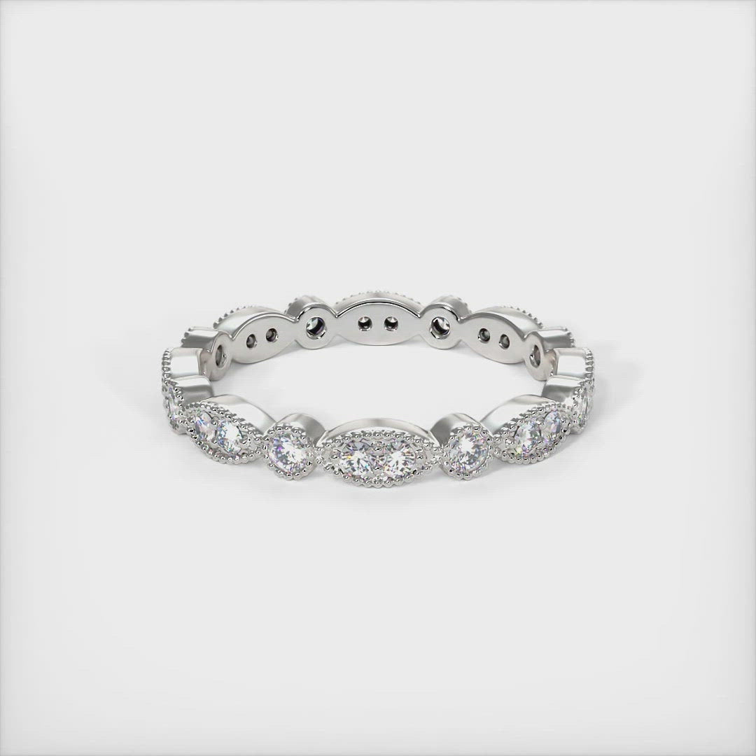 Lena Round Lab-created Diamonds Eternity Wedding Band