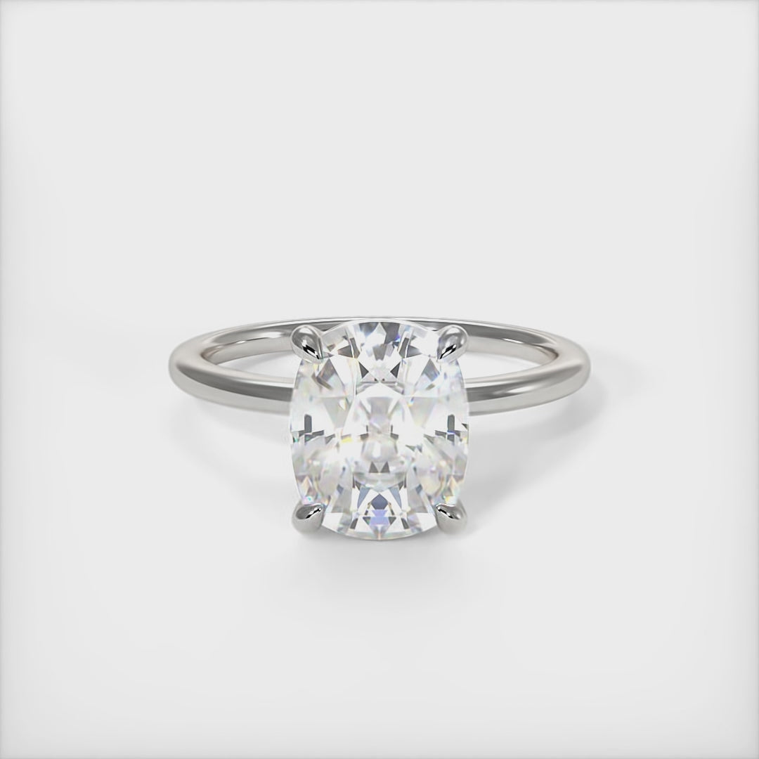 Eden Elongated Cushion Moissanite  Engagement Ring