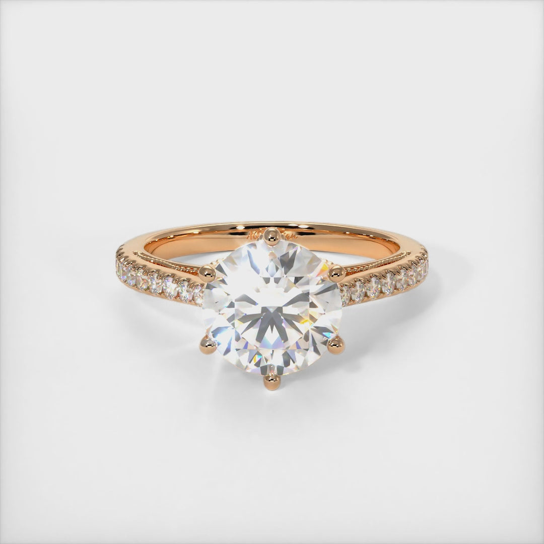 Bague de fiançailles ronde Zoe en moissanite