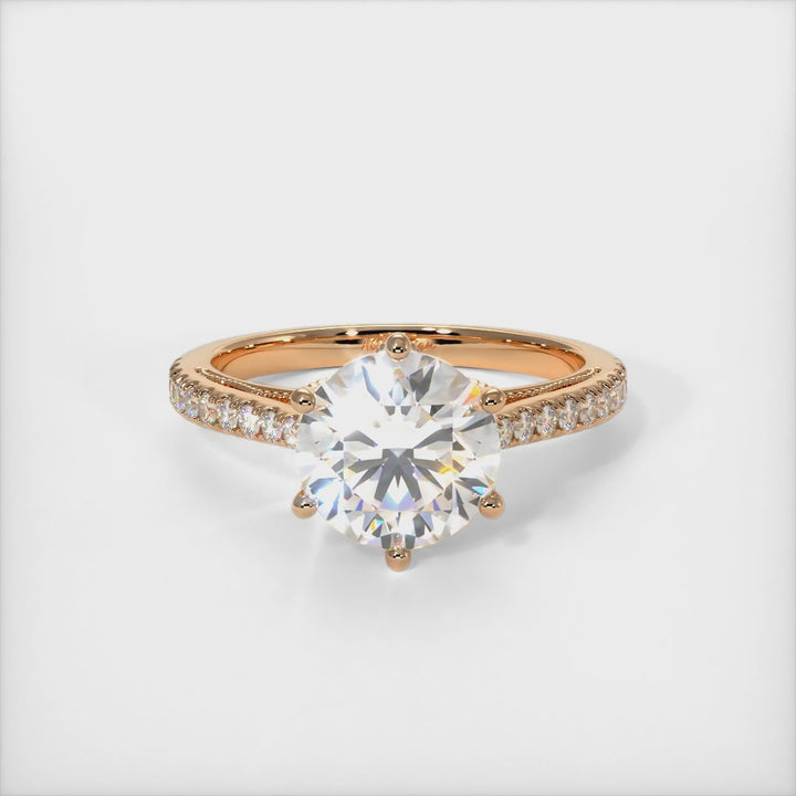 Bague de fiançailles ronde Zoe en moissanite