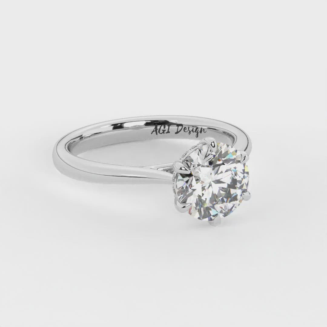 Sera Round 6 Prong Moissanite Engagement Ring