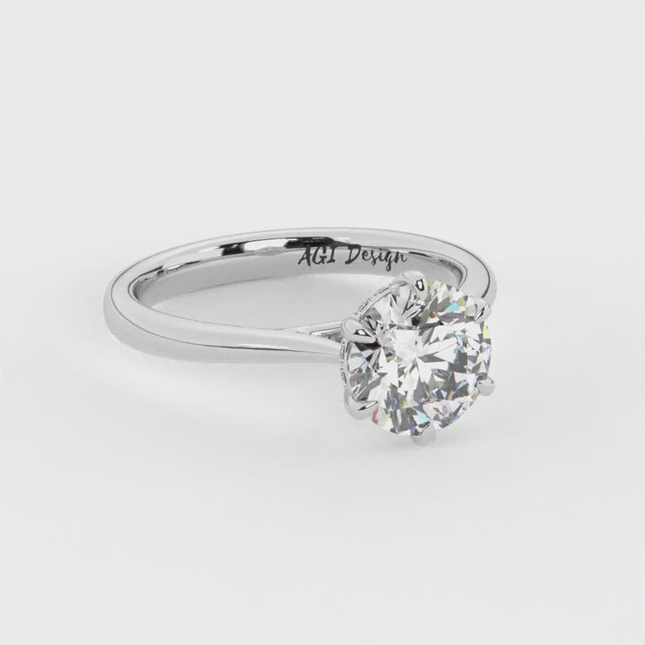 Sera Round 6 Prong Moissanite Engagement Ring