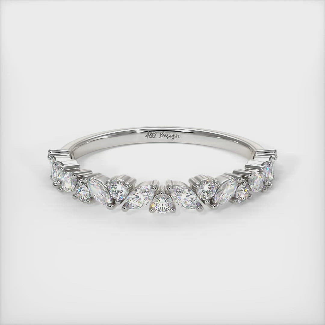 Agnes Lab-Created Diamonds Wedding Band