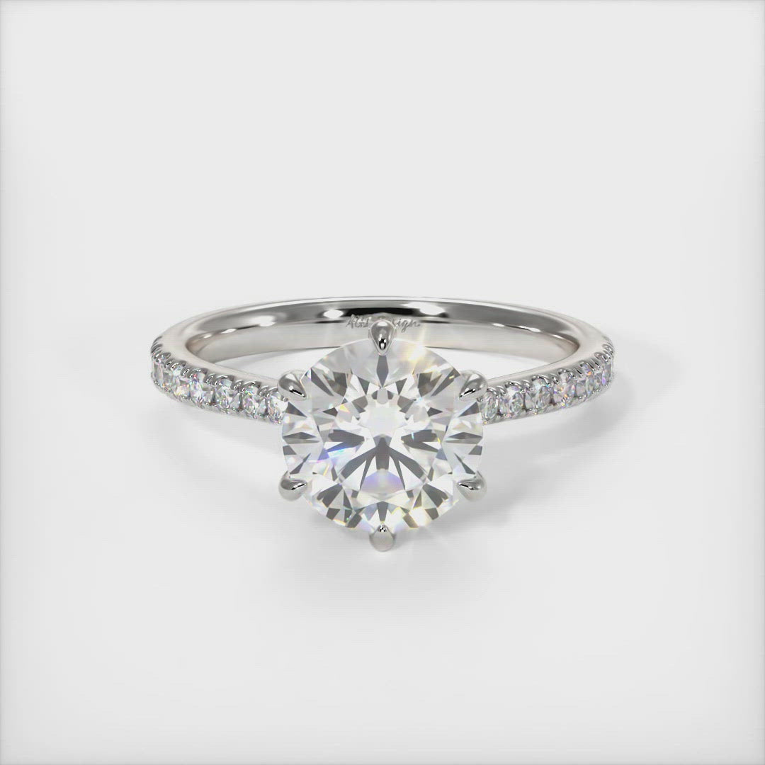 Carol Round Moissanite Collar Engagement Ring