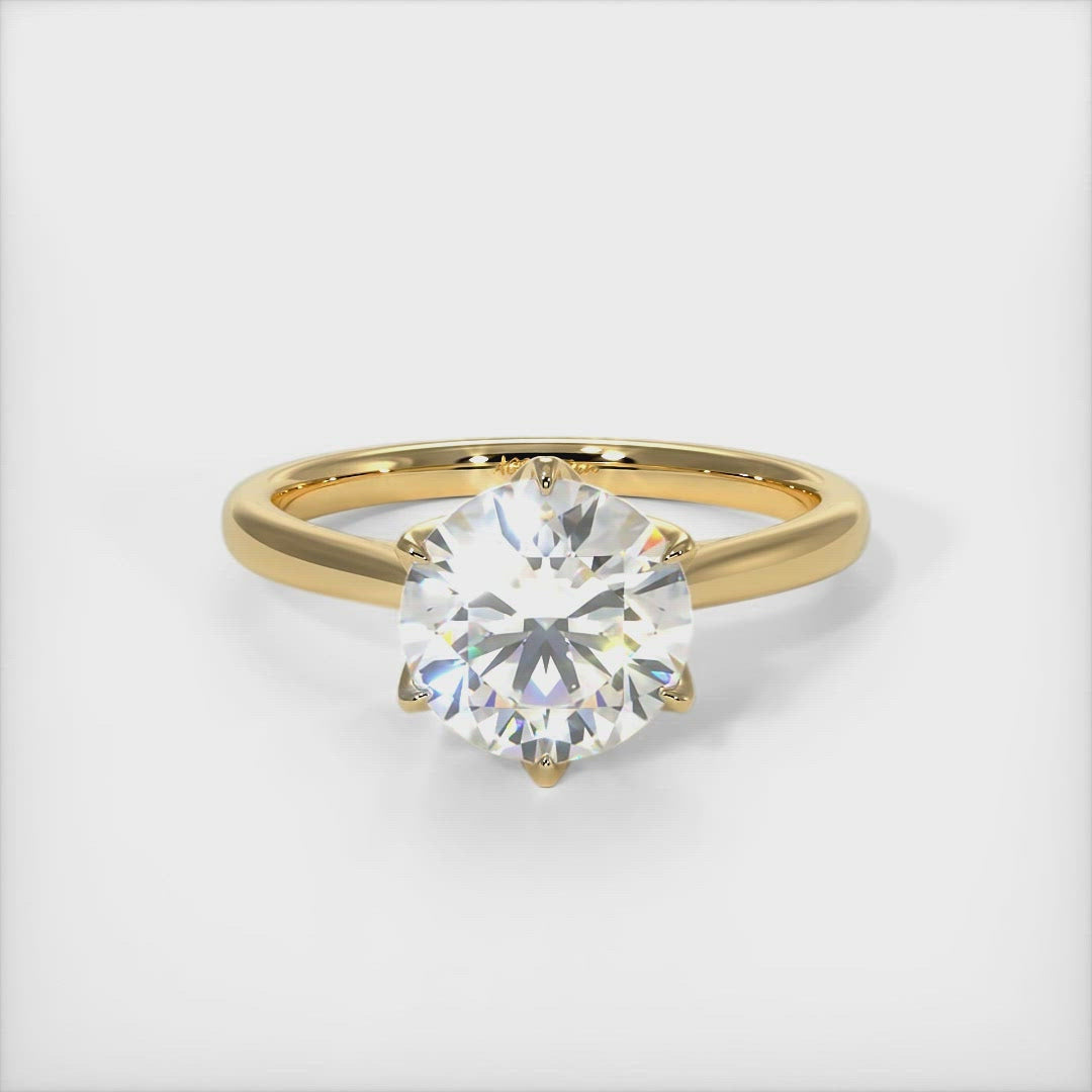 Nora Round Moissanite Tulip Engagement Ring