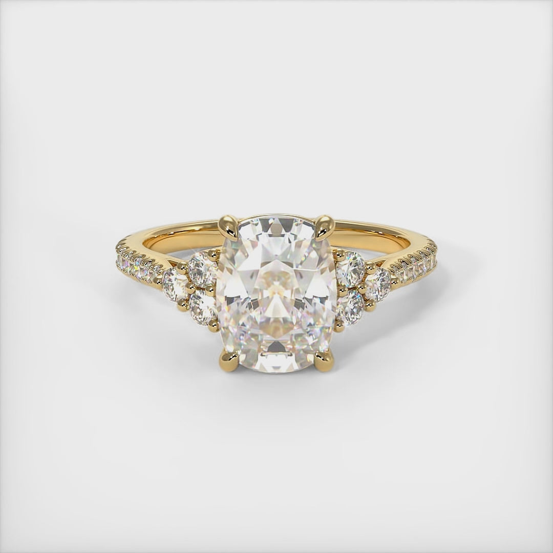 Olivia Elongated Cushion Moissanite Engagement Ring